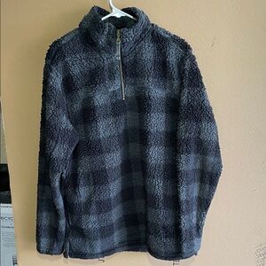 Plaid Fleece Quarter-Zip Pullover